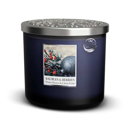 Picture of H&H - TWIN WICK CANDLE - BAUBLES & BERRIES